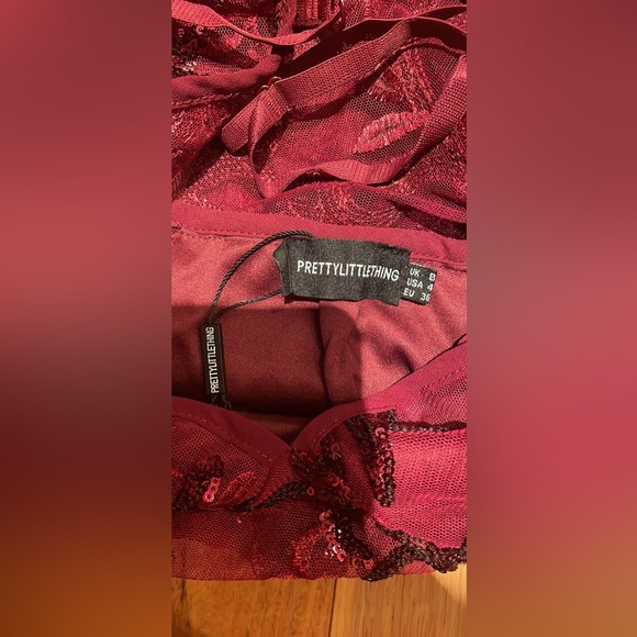 Pretty little thing red sparkly mini dress - Picture 3 of 3